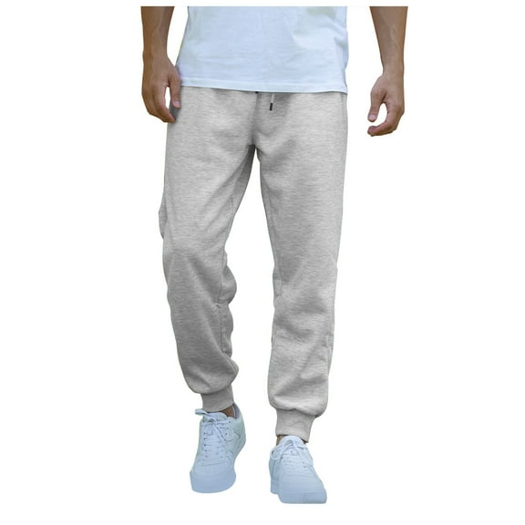 adviicd Casual Pants for Men Relaxed Fit Men's Ever Soft Fleece Elastic Bottom Sweatpants with Pockets (GY1,L)