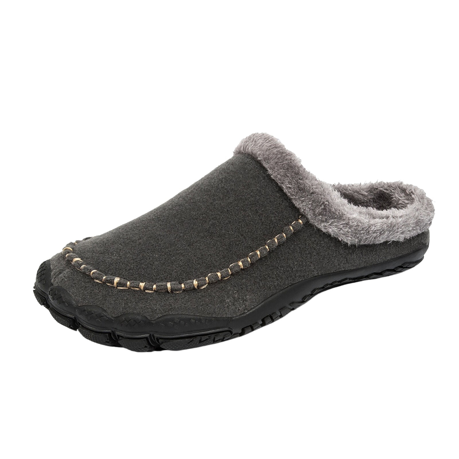 adviicd House Shoes for Men Men House Slippers Indoor Outdoor Plush Mens Bedroom Shoes with Hard ...
