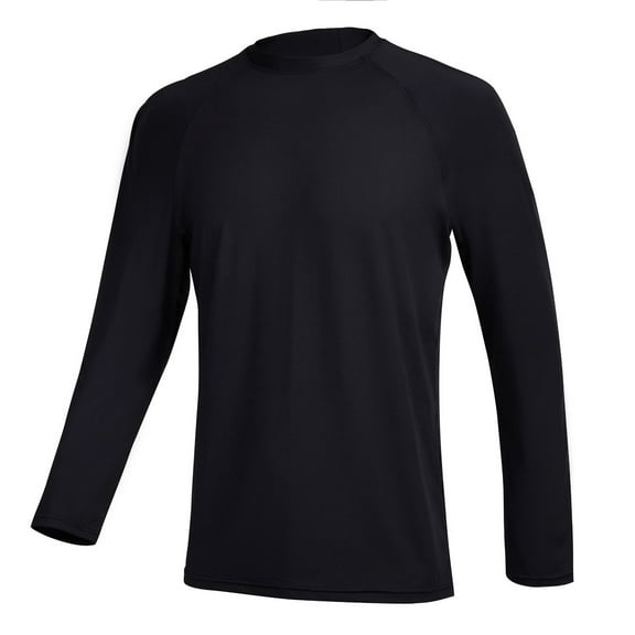 adviicd Tshirts Shirts For Men Men's Beefy Long Sleeve Shirt (Black,L)
