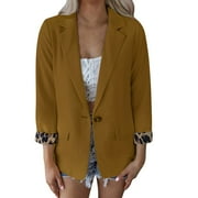 ADVIICD Womens Blazers Blazer Jackets for Women Open Front Long Sleeve Casual Work Office Blazers with Pockets (Khaki,L)
