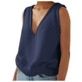 thumbnail image 1 of XINSHIDE Women Sweater Sleeveless Sweater Vests Tops Solid Printing Dark Blue Xxxl Cute Sweaters, 1 of 7