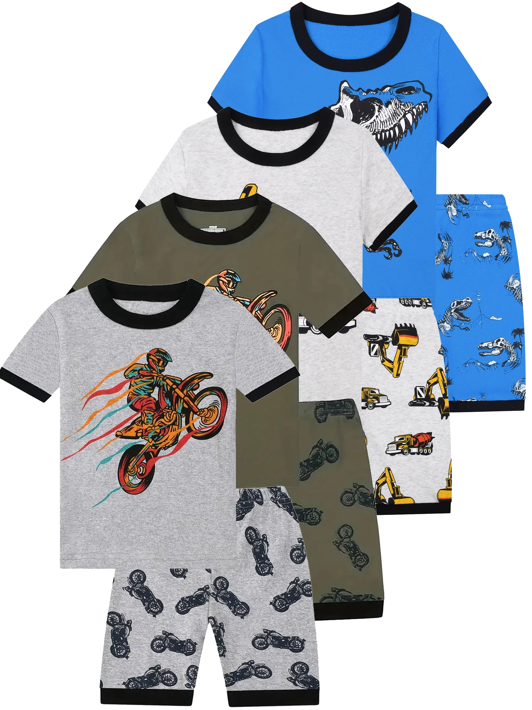 ATAIKU Toddler Boys Pajamas Short Sets Motorcycle Cotton 2 Piece Pjs ...