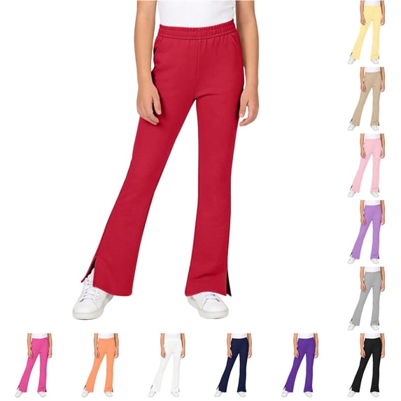 XINXIAOO Girls School Uniform Pants Wide Flare Leg with Pockets Preppy Back to School Clothes for Girls Girls Boys Dress Pants Size 15-16 Years