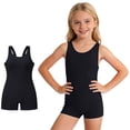 thumbnail image 1 of XINXIAOO Athletic Girls 1 Piece Swimsuits Casual Round Neck Sleeveless Solid Color Bathing Suit Beach Swimwear for Girls 10-12 Years, 1 of 5