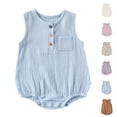 thumbnail image 1 of XINXIAOO Baby Boy Clothes Soft Sleeveless Bodysuits Romper Outfits Baby Girl Bodysuit 6-12 Months, 1 of 4