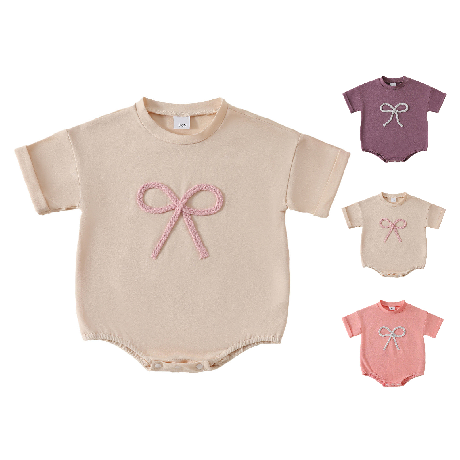 XINXIAOO Baby Clothes for Girls Boys Comfortable Short Sleeve Bodysuits Romper Summer Outfit Baby Bodysuits 0-3 Months