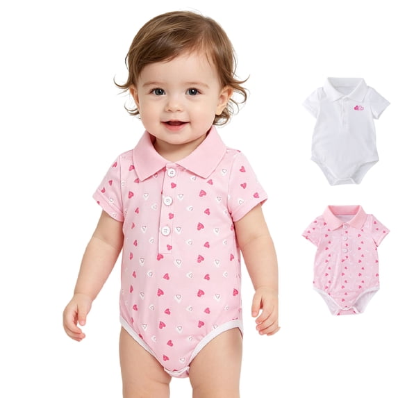 XINXIAOO Baby Clothes for Girls Boys Comfortable Short Sleeve Bodysuits Romper Outfits Baby Girl Baby Girls' Bodysuits 18-24 Months