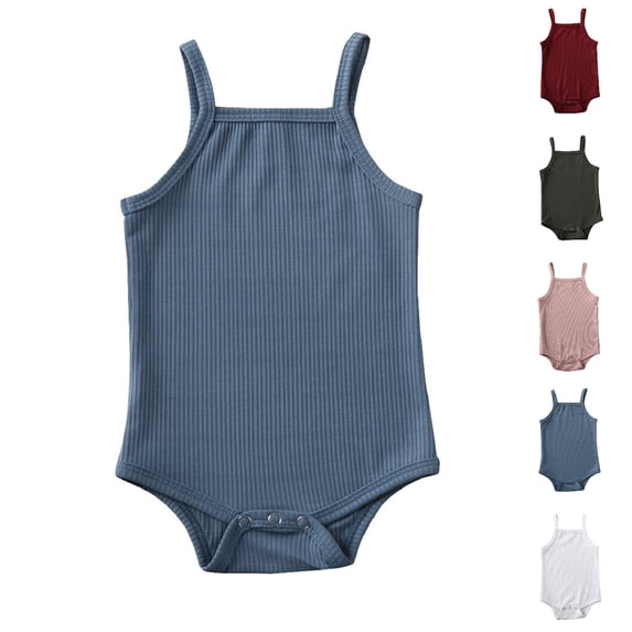 XINXIAOO Girl Clothes Soft Sleeveless Bodysuits Romper Summer Outfit Baby Girls' Bodysuits 0-6 Months