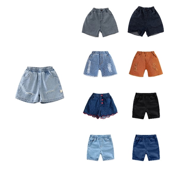 XINXIAOO Baby and Toddler Unisex Boys Denim Jeans Shorts Girls Elastic Waist Pull On Summer Casual Cargo Shorts 18-24 Months