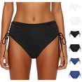 thumbnail image 1 of XINXIAOO Bikini Bottom for Women Side Tied Drawstring Moderate Coverage Bathing Suit Bottoms Black Swimsuit Bottoms, 1 of 6