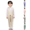 thumbnail image 1 of XINXIAOO Boys 3-Piece Vest Suit Set Tuxedo Formal Outfit for Kids Wedding Party with Pants and Bow Tie Slim Fit 12-18 Months, 1 of 5