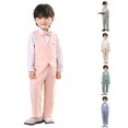 thumbnail image 1 of XINXIAOO Boys 3-Piece Vest Suit Set Tuxedo Formal Outfit for Kids Wedding Party with Pants and Bow Tie Slim Fit 12-18 Months, 1 of 5
