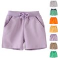thumbnail image 1 of XINXIAOO Boys Active Athletic Shorts with Pockets Casual Elastic Waist Drawstring Boys Summer Active Shorts 4-5 Years, 1 of 5