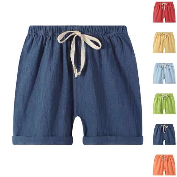 XINXIAOO Boys Active Athletic Shorts with Pockets Summer Casual Elastic High Waist Sports Shorts for Kids 5-6 Years