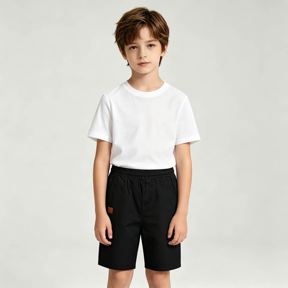 XINXIAOO Boys Athletic Shorts Black Basketball Soccer Quick Dry Shorts with Pockets for Youth Outdoor Running Gym 5-6 Years