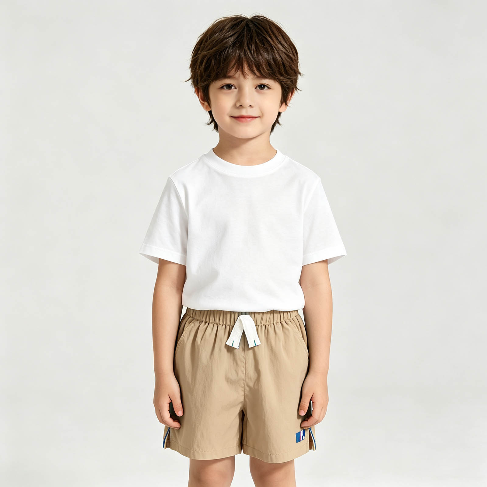 XINXIAOO Boys Athletic Shorts Khaki Toddler Active Elastic Waist Breathable Basketball Soccer Gym Summer Shorts 4T