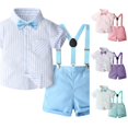 thumbnail image 1 of XINXIAOO Boys Gentleman Shirt and Suspenders Set Summer Formal Suit for Kids Stage Performance and Party Outfit 18-24 Months, 1 of 7