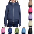 thumbnail image 1 of XINXIAOO Boys Girls Hoodies Long-Sleeve Full Zipper Navy Hoodies Fall Jacket with Pockets Girls Boys Sweatshirts Size 7-8 Years, 1 of 6