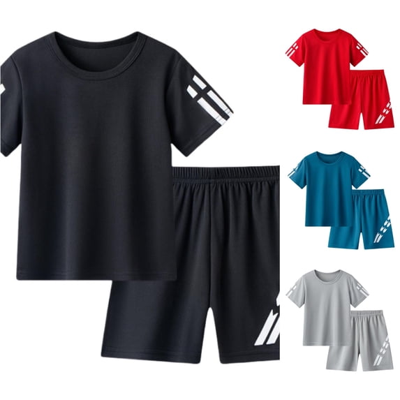 XINXIAOO Boys Girls Short Set Casual T-Shirt and Shorts Basketball Wear 5-6 Years