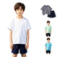 thumbnail image 1 of XINXIAOO Boys Girls Sport Set Athletic Solid T-Shirt & Shorts Basketball Wear 7-8 Years, 1 of 5