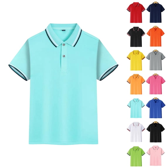 XINXIAOO Boys Girls Summer Short Sleeve Polo Shirt Athletic Tops Golf Shirt Boys Uniform Shirts Kids Boys Size XXL18 Mint Green Shirt