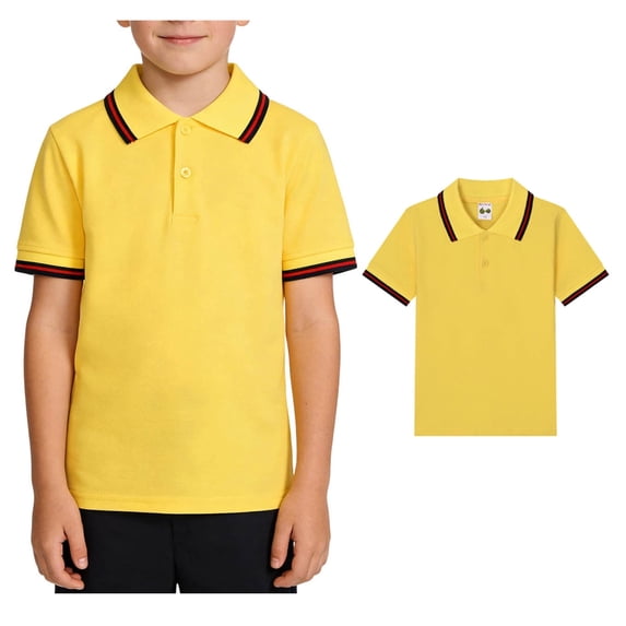 XINXIAOO Boys Polo Shirts Short Sleeve Shirts for Boys Tennis Shirts Boys Uniform Shirts Child Boys Clothes 7-8 Years Yellow Shirts