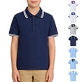 thumbnail image 1 of XINXIAOO Boys Polo Shirts Short Sleeve Shirts for Boys Tennis Shirts School Uniform Child Shirts for Boys 7-8 Years Navy Shirts, 1 of 5