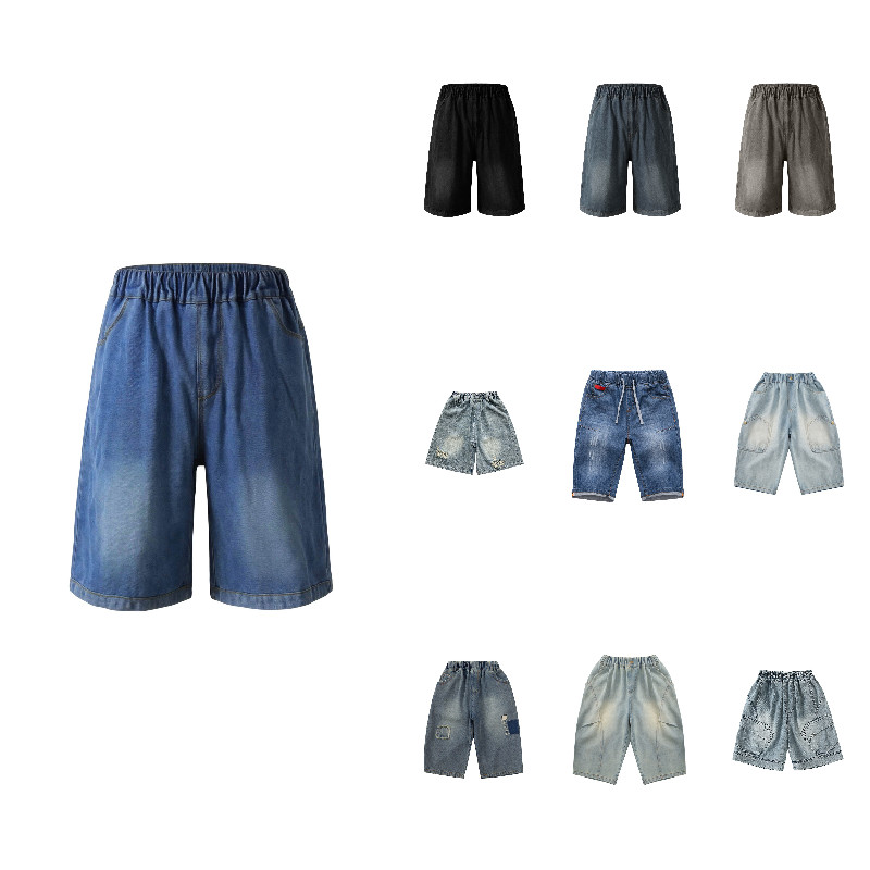 XINXIAOO Boys Stretch Cargo Shorts with Pockets Knee Length Elastic Waist School Uniform Clothes for Kids Summer Short 11-12 Years