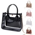 thumbnail image 1 of XINXIAOO Clear Transparent Shoulder Bag with Chain Strap & Handle, Cute Crossbody Tote Purse, 1 of 8