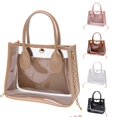 thumbnail image 1 of XINXIAOO Clear Transparent Shoulder Bag with Chain Strap & Handle, Cute Crossbody Tote Purse, 1 of 4