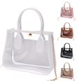 thumbnail image 1 of XINXIAOO Clear Transparent Shoulder Bag with Chain Strap & Handle, Cute Crossbody Tote Purse, 1 of 4