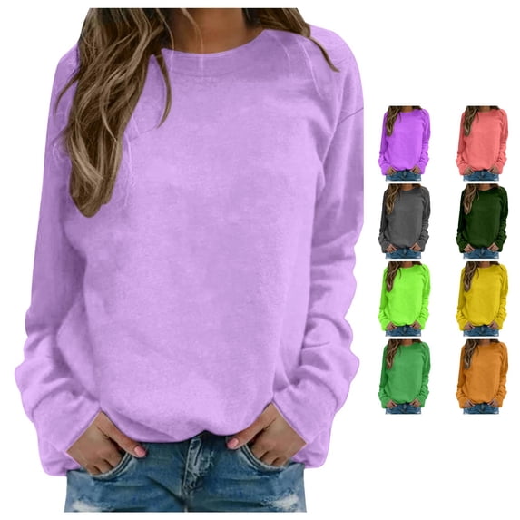XINXIAOO Crewneck Sweatshirts for Women Trendy Pullover Tops Long Sleeve Loose Fall Clothes