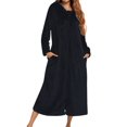 thumbnail image 1 of XINXIAOO Flannel Long Sleeve Robe With Hood And Zipper Couples' Sleepwear For Autumn And Winter Kimono Robes for Women plus Size Silk plus Size Robes for Women with Pockets Big Comfy Robe Women plus, 1 of 8