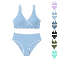 thumbnail image 1 of XINXIAOO Girl's 2 Piece Bikini Swimsuit with Adjustable Strap Solid Color Bathing Suits for Kids Girls Swimsuits Size 9-10 Years, 1 of 4