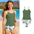 thumbnail image 1 of Bigetiay Girls 2 Piece Swimsuits Halter Neck Tankini Top with Swim Bottom Girl Bathing Suit 13-14 Years, 1 of 4