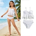 thumbnail image 1 of Bigetiay Girls 2 Piece Swimsuits Ruffled Tankini Set Bathing Suit for Girls 10-11 Years, 1 of 7