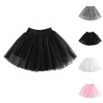 thumbnail image 1 of XINXIAOO Girls A-Line Tutu Skirt Ruffle Flowy Tiered Ruffled Birthday Dance Skirt Black Skirts for Girls 3-4 Years, 1 of 4