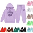 thumbnail image 1 of XINXIAOO Girls Boys 2 Piece Outfits Set Hooded Sweatshirt and Joggers Sweatpants Casual Girls Boys Suits Size 7-8 Years, 1 of 5