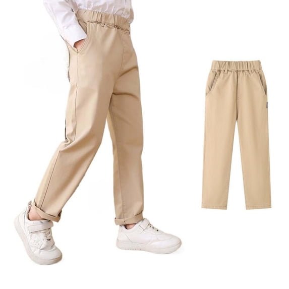 XINXIAOO Girls Boys Uniform Pants Straight Leg Pants for School Lightweight Girls Boys Golf Pants Girls Boys Uniform Pants Size 7-8 Years
