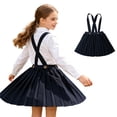 thumbnail image 1 of XINXIAOO Girls Cross Back Suspender Pleated School Uniform Skirt High Waist Adjustable Button A Line Mini Student Skirt Versatile Daily Classroom Stage Casual Wear for Toddler Kids Girls, 1 of 4
