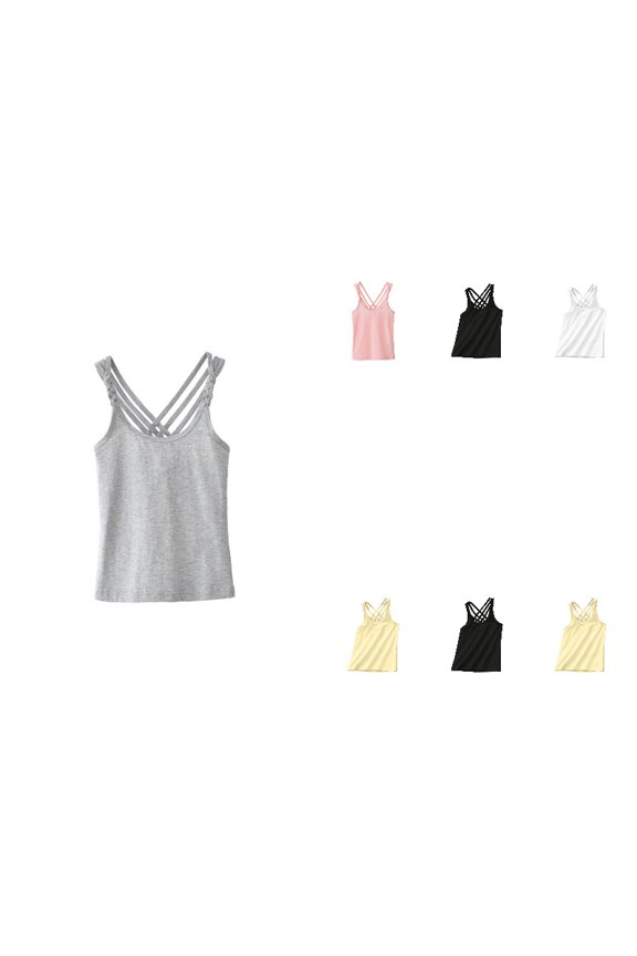 Girls Dance Tank Tops Toddler Grey Racerback Back Undershirts Ballet Gym Athletic Yoga Tops Tight Sleeveless Shirts 2T
