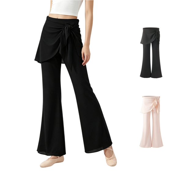 XINXIAOO Girls Flare School Uniform Pants Comfort Twill Pants with Pockets Comfort Back to School Outfits Pants for Girls Boys 7-8 Years