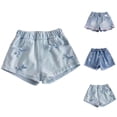 thumbnail image 1 of XINXIAOO Girls Jean Shorts Relaxed Fit High Waist Denim Shorts with Pockets Summer Clothes for Girls Denim Shorts for Kids Girls Clothes Size 8-9 Years, 1 of 7