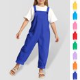 thumbnail image 1 of XINXIAOO Girls Jumpsuit Sleeveless Suspenders Overalls Solid Color Summer Clothes for Girls 11-12 Years, 1 of 5