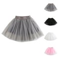 thumbnail image 1 of XINXIAOO Girls Layered Tutu Skirt Ruffle Flowy Tiered Ruffled Ballet Dance Birthday Outfit Grey Skirt for Girls 6-7 Years, 1 of 5
