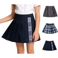 thumbnail image 1 of XINXIAOO Girls' Pleated Mini Skirt Skirt School A-Line Girls Outfit Girls Navy-C Skirts Size 16-17 Years, 1 of 4