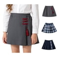 thumbnail image 1 of XINXIAOO Girls' Pleated Mini Skirt Stretchy Flared Pleated Skirts Girls Outfit Summer Dark Gray Skirt For Girls 5-6 Years, 1 of 4