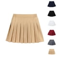 thumbnail image 1 of XINXIAOO Girls Pleated Skirt High Waisted Ruffle Layered Skirts Girls Outfit Cute Khaki Skirts for Girls 4-5 Years, 1 of 9
