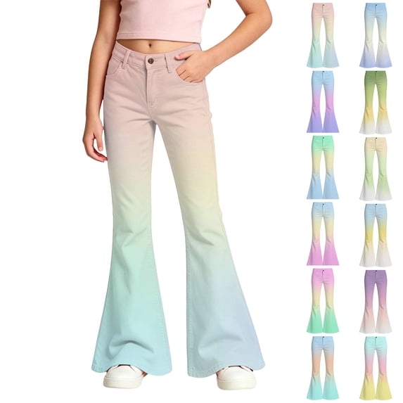 XINXIAOO Girls School Uniform Pants Comfort Twill Pants with Pockets Comfort Back to School Clothes Girls Boys Size 9-10 Years Pants