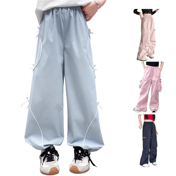 XINXIAOO Girls School Uniform Pants Comfort Twill Pants with Pockets Preppy Back to School Outfits 5-6 Years